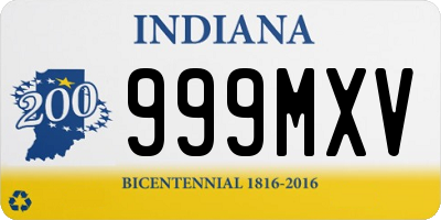 IN license plate 999MXV