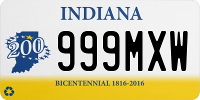 IN license plate 999MXW