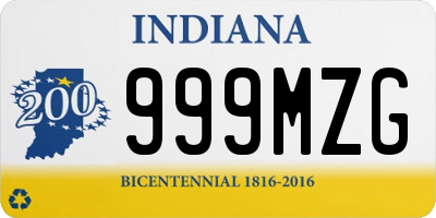 IN license plate 999MZG