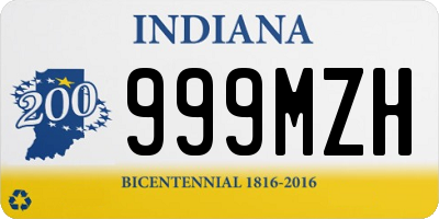 IN license plate 999MZH