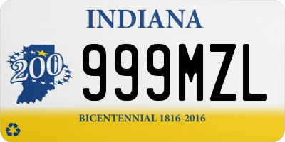 IN license plate 999MZL