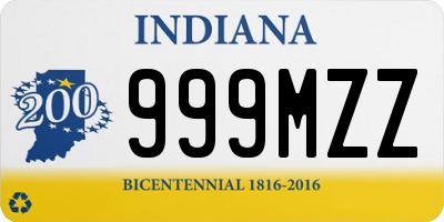 IN license plate 999MZZ