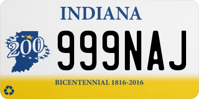 IN license plate 999NAJ