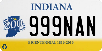IN license plate 999NAN