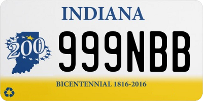 IN license plate 999NBB