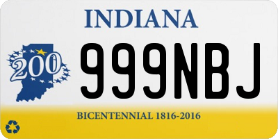 IN license plate 999NBJ