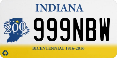 IN license plate 999NBW