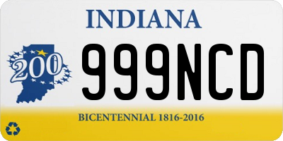 IN license plate 999NCD