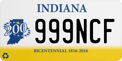 IN license plate 999NCF