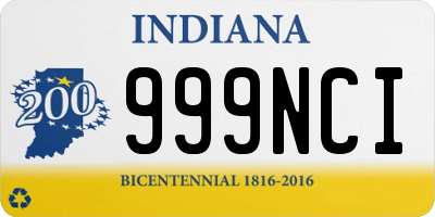 IN license plate 999NCI