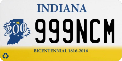 IN license plate 999NCM
