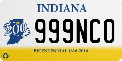 IN license plate 999NCO