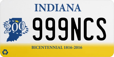 IN license plate 999NCS