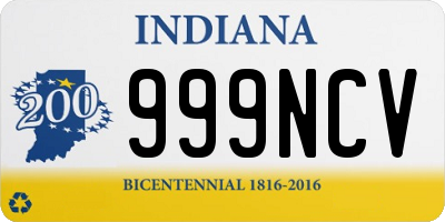 IN license plate 999NCV