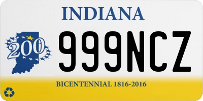 IN license plate 999NCZ