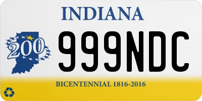 IN license plate 999NDC
