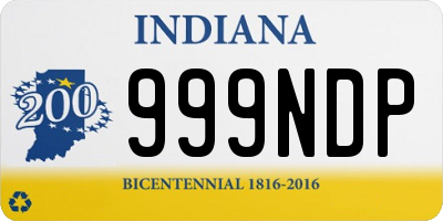 IN license plate 999NDP