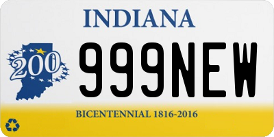 IN license plate 999NEW