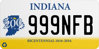 IN license plate 999NFB