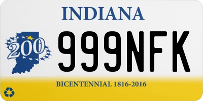 IN license plate 999NFK