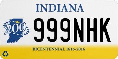 IN license plate 999NHK