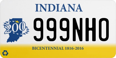 IN license plate 999NHO