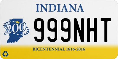 IN license plate 999NHT