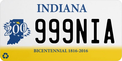 IN license plate 999NIA