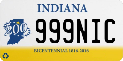 IN license plate 999NIC