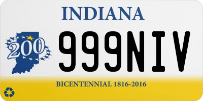 IN license plate 999NIV