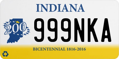 IN license plate 999NKA