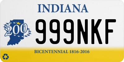 IN license plate 999NKF