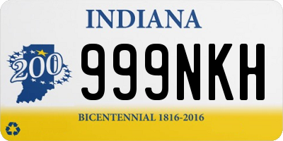 IN license plate 999NKH