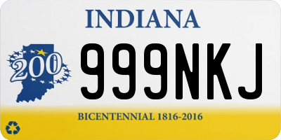 IN license plate 999NKJ