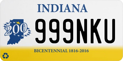 IN license plate 999NKU