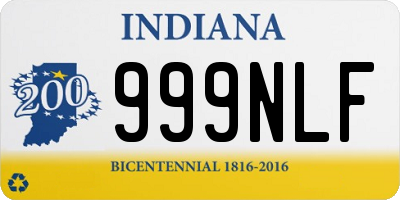 IN license plate 999NLF