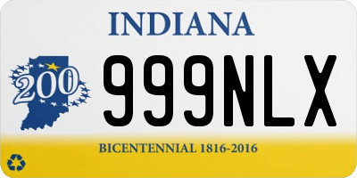 IN license plate 999NLX