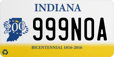 IN license plate 999NOA