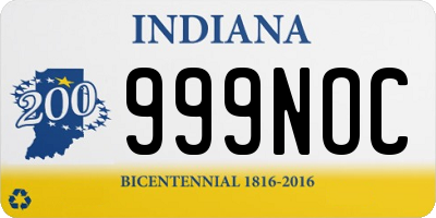 IN license plate 999NOC