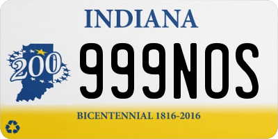 IN license plate 999NOS