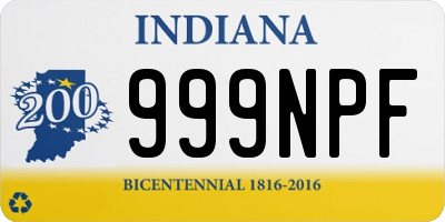 IN license plate 999NPF