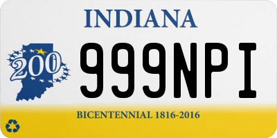 IN license plate 999NPI