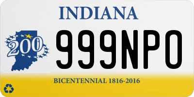 IN license plate 999NPO