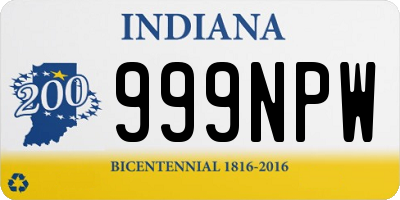 IN license plate 999NPW