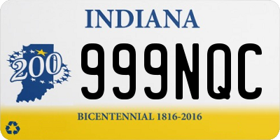 IN license plate 999NQC