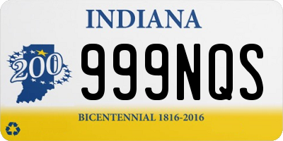 IN license plate 999NQS