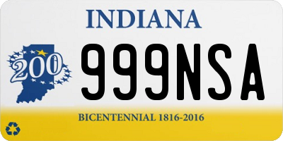 IN license plate 999NSA