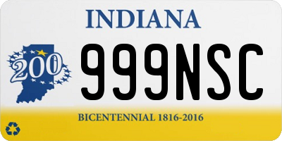 IN license plate 999NSC