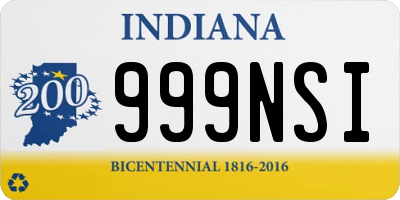 IN license plate 999NSI