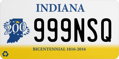 IN license plate 999NSQ